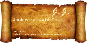 Jankovics Jolán névjegykártya