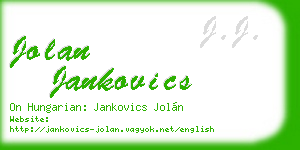 jolan jankovics business card